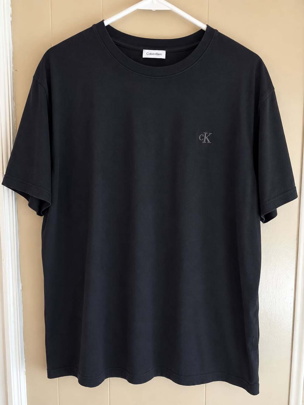 Calvin Klein navy Embroidered Monogram Logo Relaxed Crewneck T-Shirt